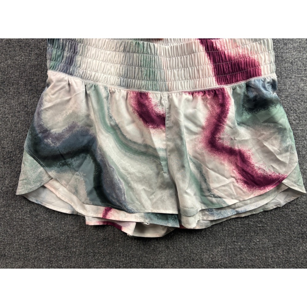 CALIA Athletic Shorts Women Large Multicolor Abstract Smocked Waist Running